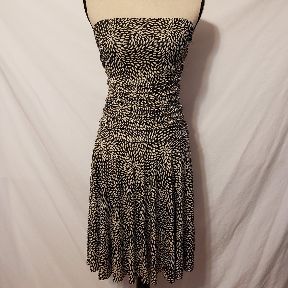 LILY Teardrop Dress Gorgeous Black Beige Shimmery XS